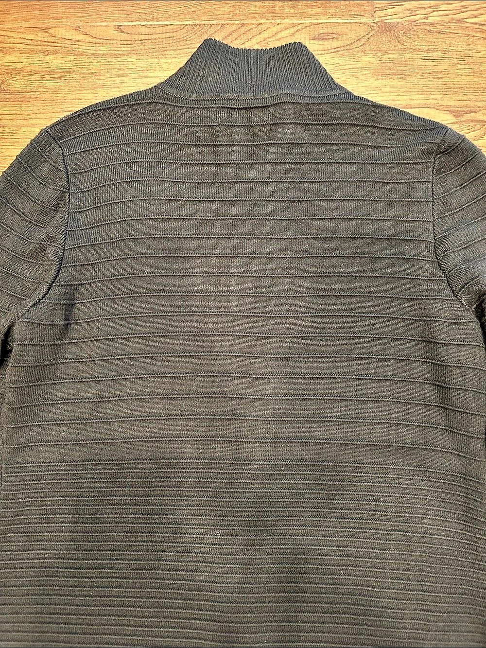 Calvin Klein Full Zip Ribbed Knit Sweater Dress Black Womens Size XL - Picture 16 of 16